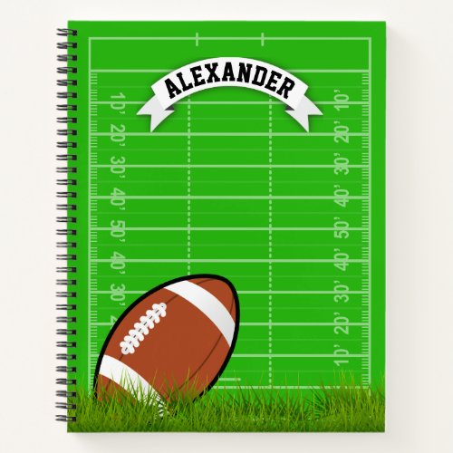 Personalized Kids Name Football Notebook