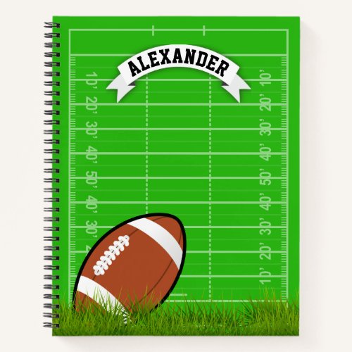 Personalized Kids Name Football Notebook