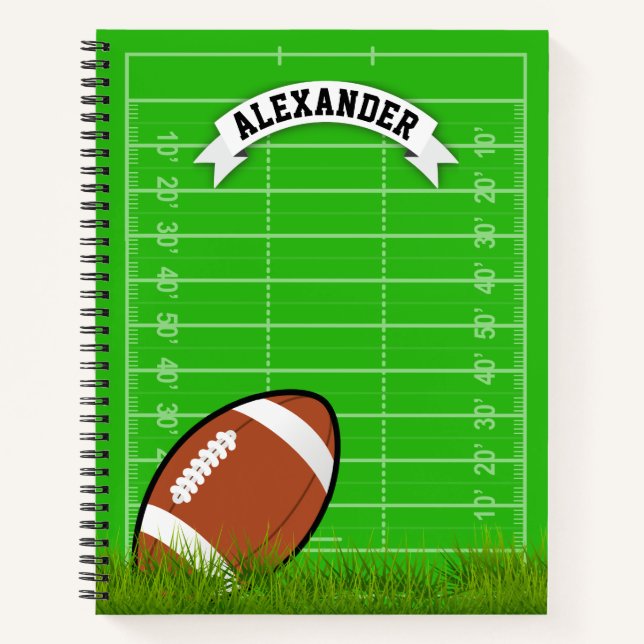 Personalized Kids Name Football Notebook (Front)