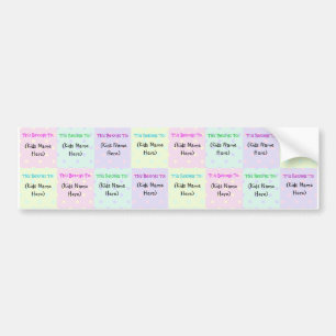 Personalized Kids Name Labels; Waterproof Stickers