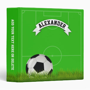 Personalized Kids Name Soccer 3 Ring Binder