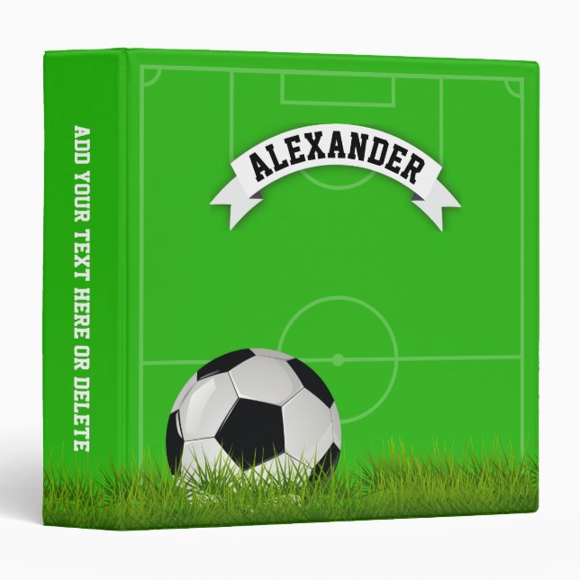 Personalized Kids Name Soccer 3 Ring Binder (Front/Spine)