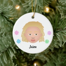 Personalized Kids Natural Hair Ceramic Ornament