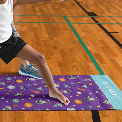 Personalized Kids Outer Space Theme Yoga Mat