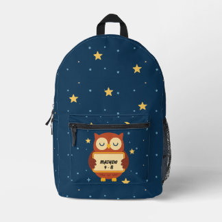 Personalized Kids Owl Backpack – Starry Night Name