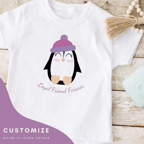 Personalized Kids Penguin Pink T_Shirt