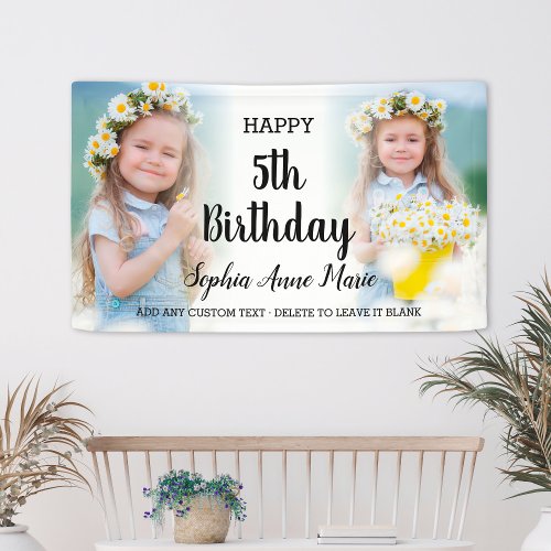 Personalized Kids Photo Collage Any Age Birthday Banner