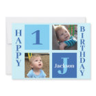 Personalized Kids Photo Cute Blue Happy Birthday