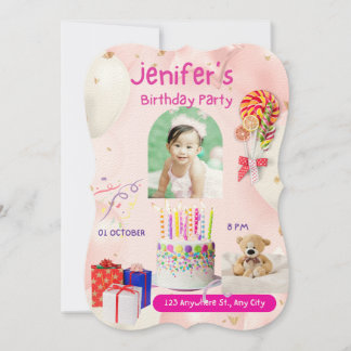 Personalized kid's Photo Invitation birthday
