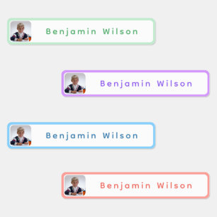 Personalized Kids Photo Name Waterproof Labels
