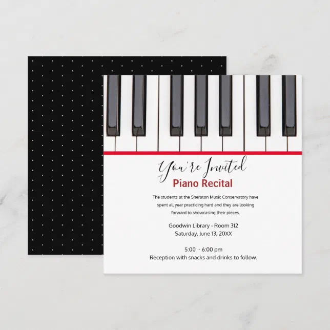 Personalized Kids Piano Recital Invitation | Zazzle