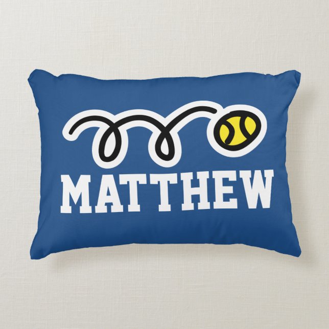 Personalized kids pillow with cute tennis ball (Front)