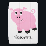 Personalized Kids Pink Pig Cute Little Pigs Animal iPad Pro Cover<br><div class="desc">Personalized Kids Pink Pig Cute Little Pigs Animal iPad Smart Cover. A sweet little cartoon pig pattern in pink white and black. Fun barnyard animal theme for a little girls electronic accessories.</div>