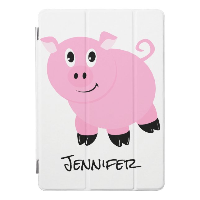 Personalized Kids Pink Pig Cute Little Pigs Animal iPad Pro Cover (Front)