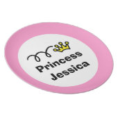 Personalized kids plate | Girl princess crown (Right Side)
