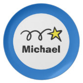 Personalized kids plate | Star design for children (Front)