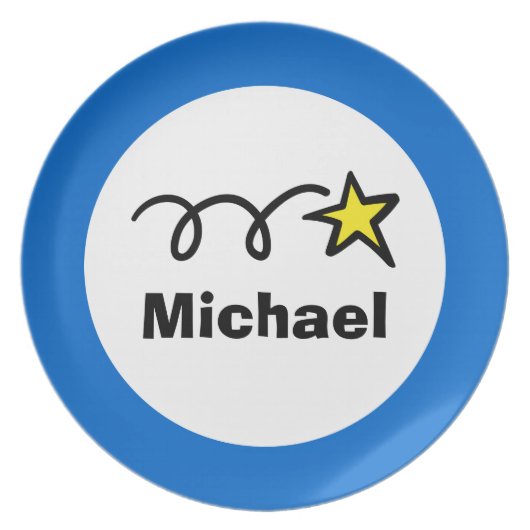 Personalized kids plate | Star design for children (Front)