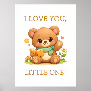 Personalized Kids Posters Fairytale Reading Bear