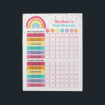 Personalized Kids Rainbow Daily Schedule Routine Notepad<br><div class="desc">Personalized Kids Rainbow Daily Schedule Routine Notepad</div>