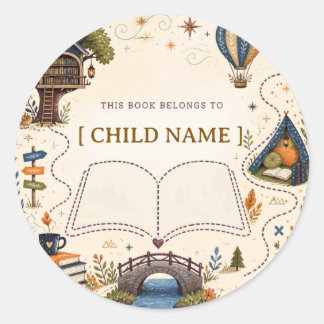 Personalized Kids Reading Bookplate