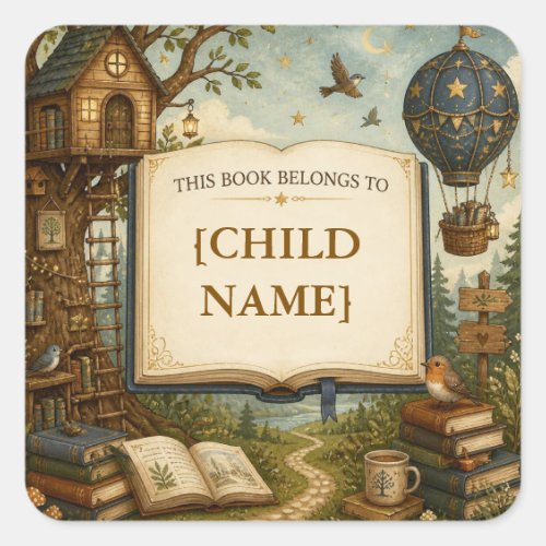 Personalized Kids Reading Bookplate