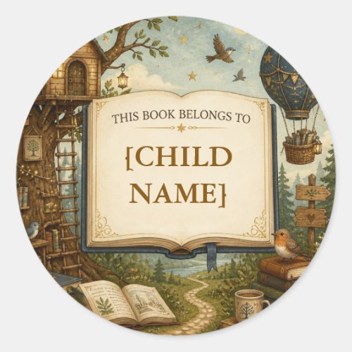 Personalized Kids Reading Bookplate