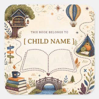 Personalized Kids Reading Bookplate