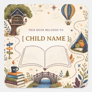Personalized Kids Reading Bookplate