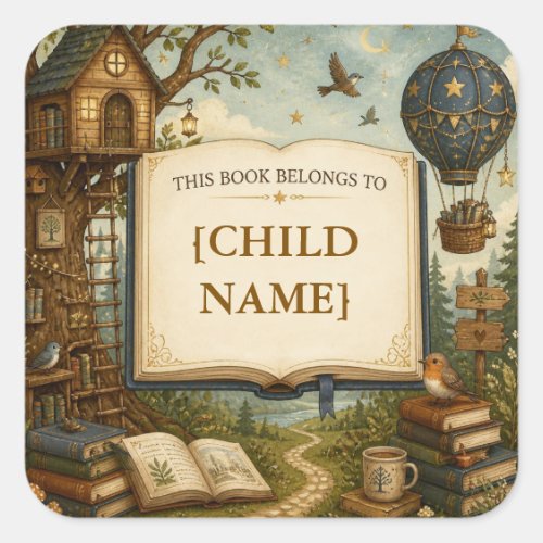 Personalized Kids Reading Bookplate