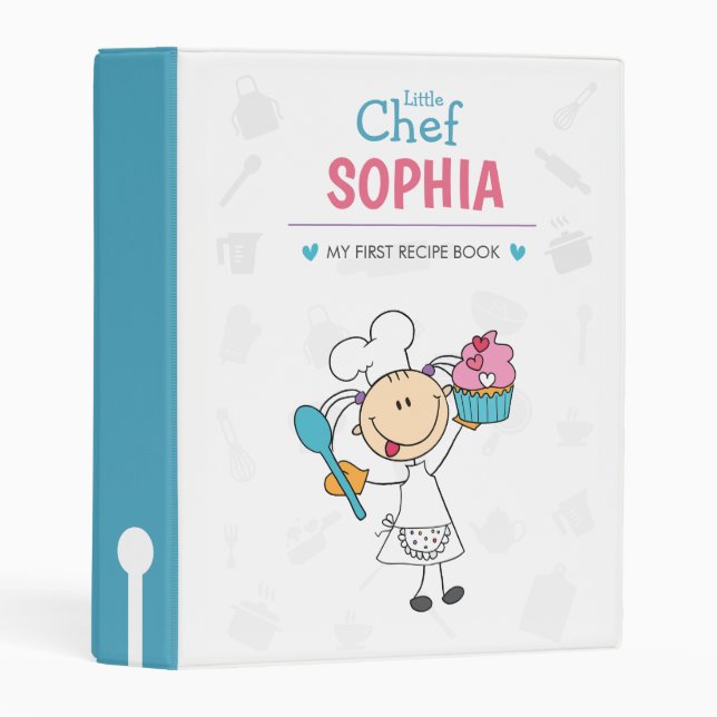 Personalized Kids Recipe Binder – Little Chef (Front/Spine)