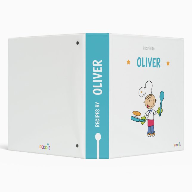 Personalized kids recipe book 3 ring binder (Background)