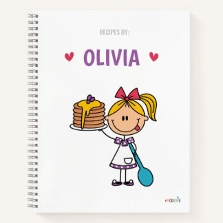 Personalized kids recipe notebook