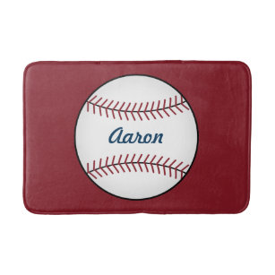 Baseball Bath Mats Rugs Zazzle Personalized Kids Red Baseball Bathroom Mat Rug