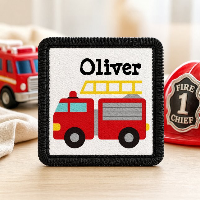 Personalized Kids Red Fire Truck Patch (Creator Uploaded)