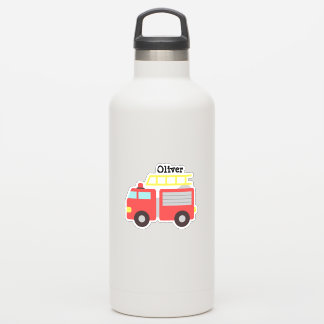 Personalized Kids Red Fire Truck Stickers