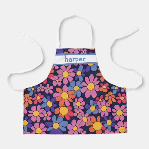 Personalized Kids Retro Flower Apron