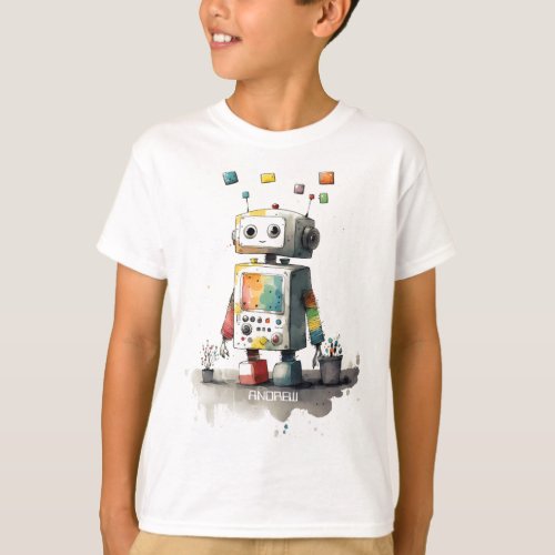 Personalized Kids robot tee