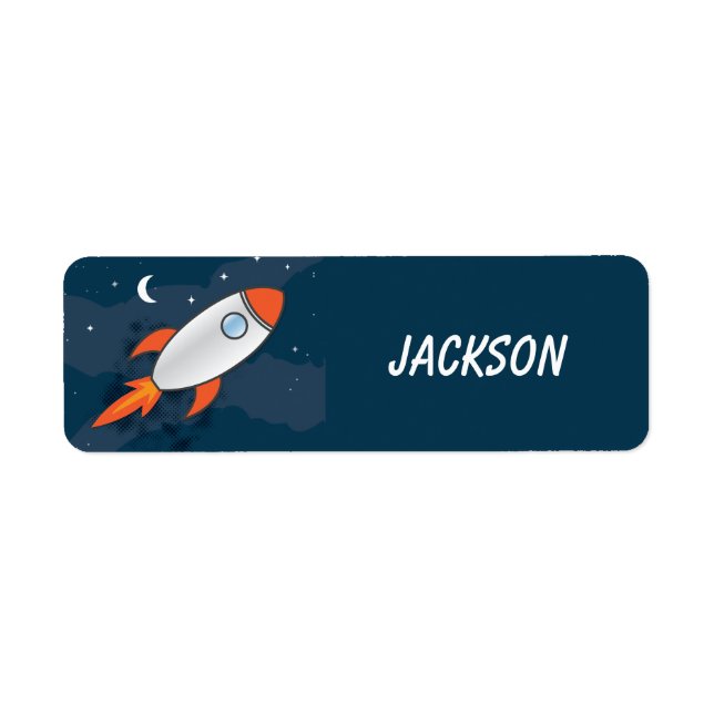 Personalized Kids Rocket Return Address Labels (Front)