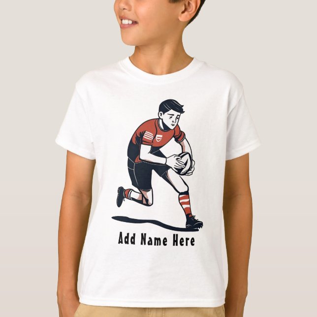 Personalized Kid's Rugby T-Shirt (Front)