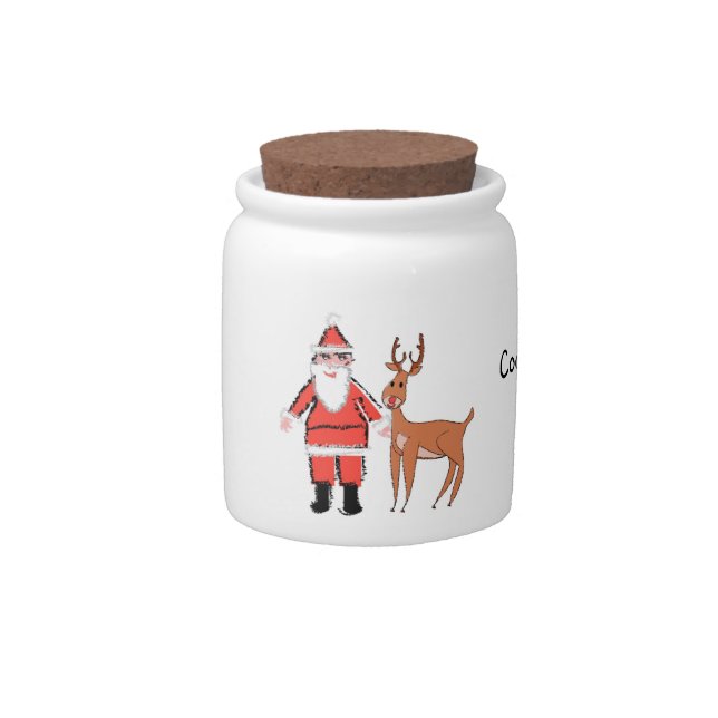Personalized Kids Santa Claus Cookie Jar (Front)