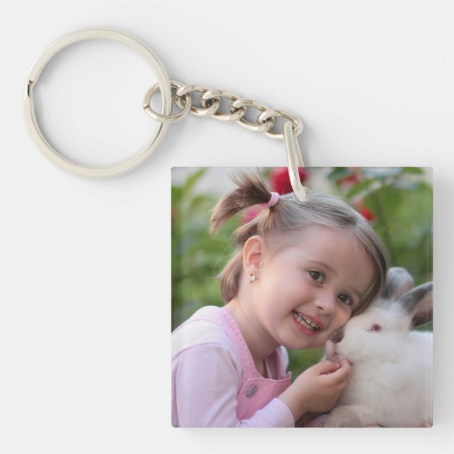 Personalized Kids Single Photo Keychain (Front)