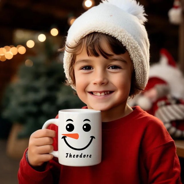Personalized Kids Snowman Face Coffee Mug (Creator Uploaded)