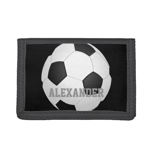 Personalized Kids Soccer Ball Tri_fold Wallet