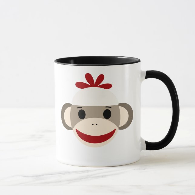 Personalized Kids Sock Monkey Mug (Right)