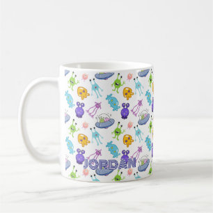 Personalized Kids Space Aliens Coffee Mug