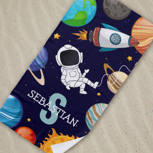 Personalized Kids Space Astronaut Summer Beach Towel