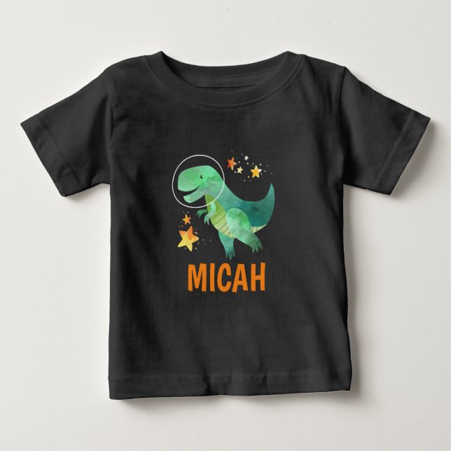 Personalized Kids Space Dinosaur Shirt (Front)