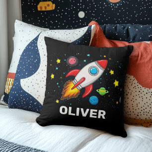 Personalized Kids Space Rocket Cushion