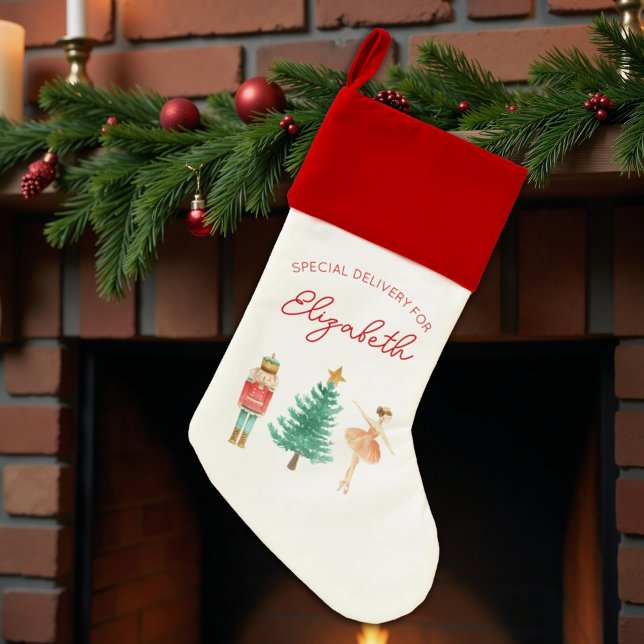 Personalized Kids Special Delivery Nutcracker Christmas Stocking (Creator Uploaded)