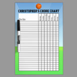 Personalized Kid's Sports Basketball Chore Chart Dry-Erase Board